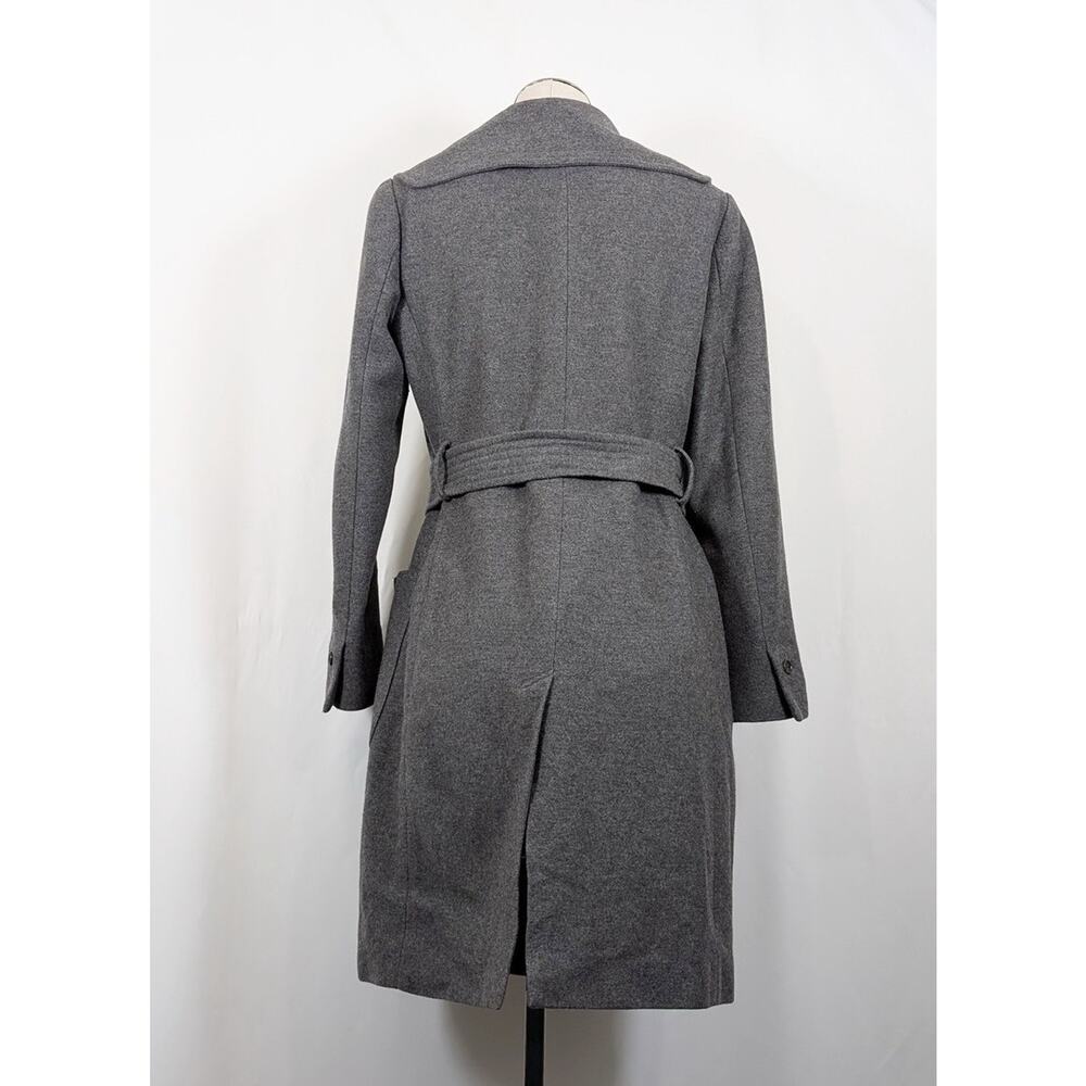 Vintage Y2K Coat Banana Republic Gray Wool Blend Belted Women's Size M Old Money - Picture 5 of 9